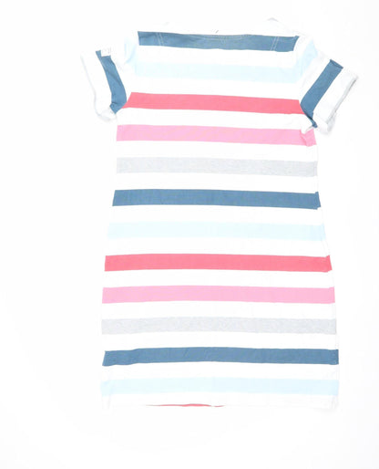 Joules Women’s Multicoloured UK 14 Striped Cotton T-Shirt Dress