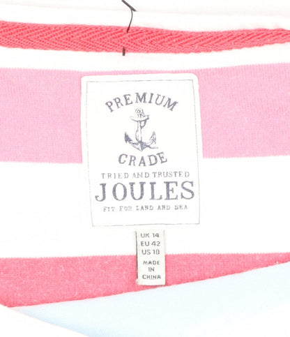Joules Women’s Multicoloured UK 14 Striped Cotton T-Shirt Dress