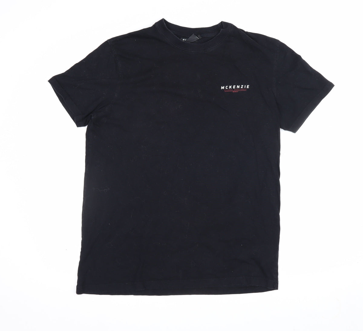 McKenzie Men’s Black S Logo Crew Neck Short Sleeve T-Shirt