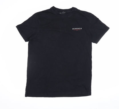 McKenzie Men’s Black S Logo Crew Neck Short Sleeve T-Shirt