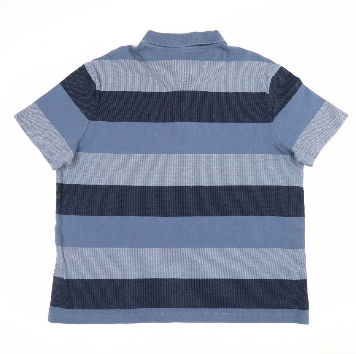 Marks & Spencer Men’s Blue 2XL Regular Striped Short Sleeve Polo Shirt