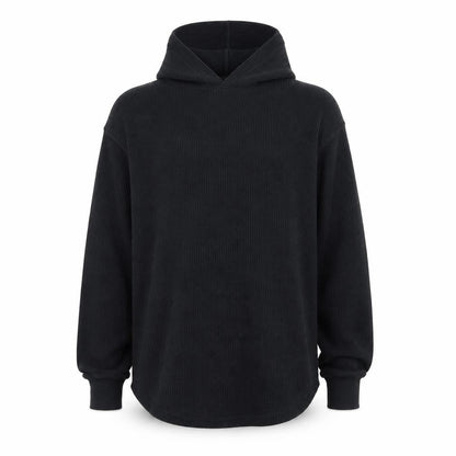 Uniqlo Men’s Black M Waffle Knit Pullover Hoodie Hooded Long Sleeve