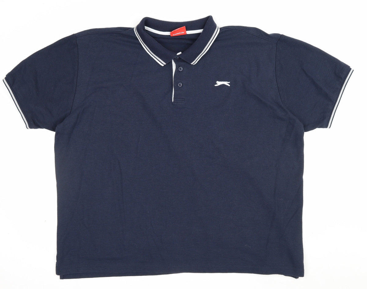 Slazenger Men’s Blue 4XL Classic Logo Short Sleeve Polo Shirt