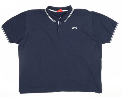 Slazenger Men’s Blue 4XL Classic Logo Short Sleeve Polo Shirt