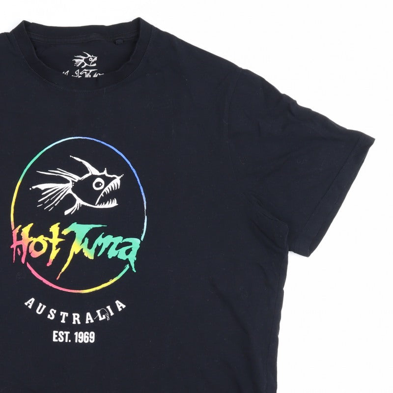 Hot Tuna Men's Black XL Fish Graphic Surfwear T-Shirt