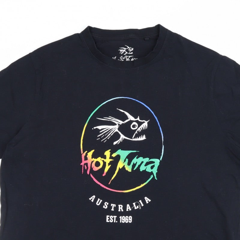 Hot Tuna Men's Black XL Fish Graphic Surfwear T-Shirt