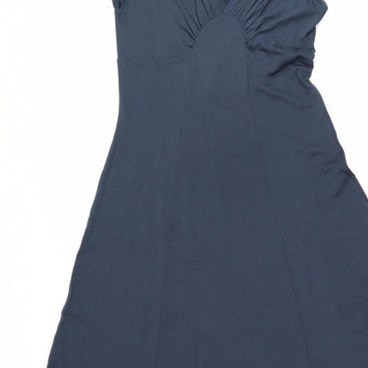 Jigsaw Women’s Navy Blue M Modal Cotton Ruched Empire Maxi Dress