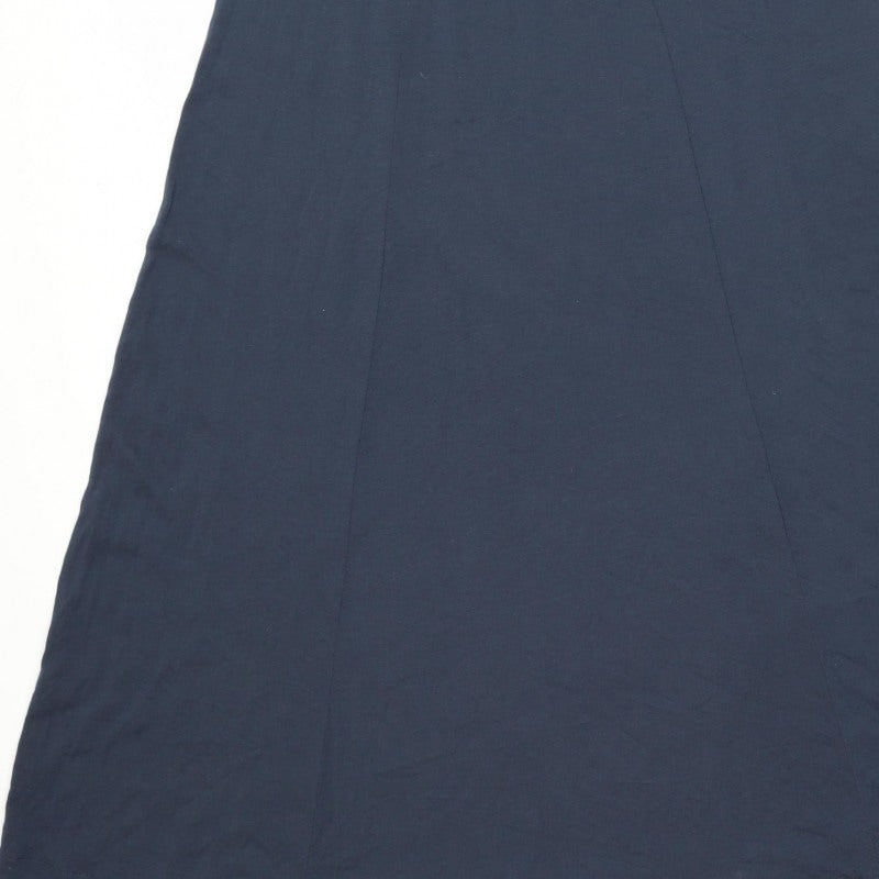 Jigsaw Women’s Navy Blue M Modal Cotton Ruched Empire Maxi Dress