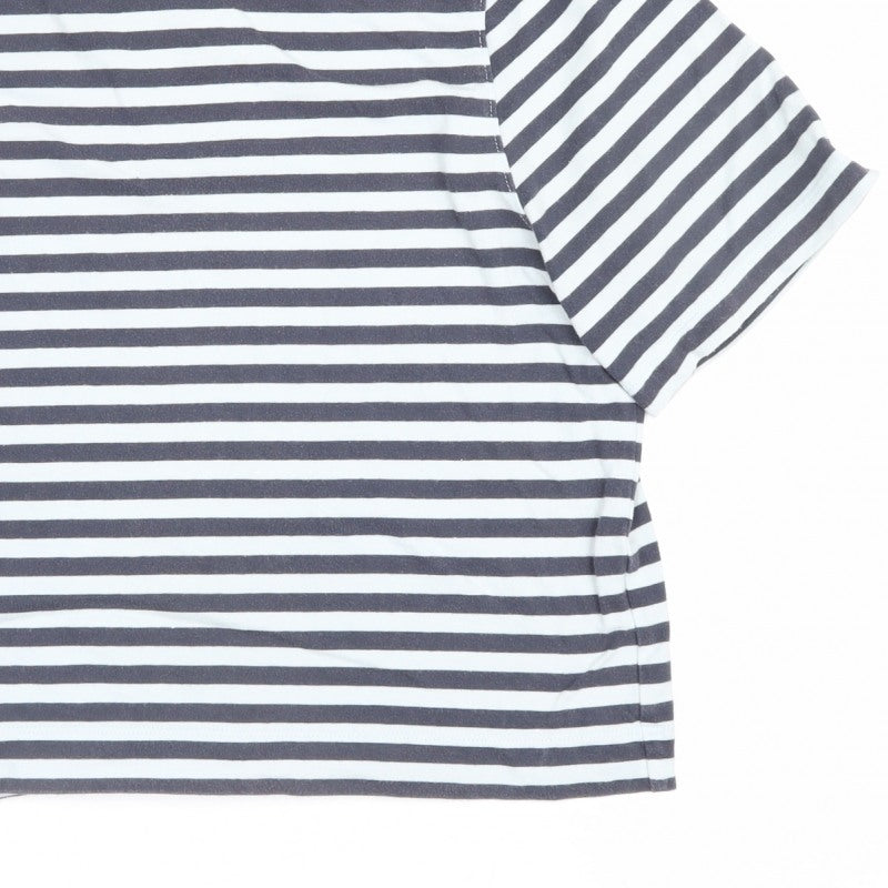 Uniqlo Women Blue White Stripe S Basic Crew Neck Short Sleeve T-Shirt