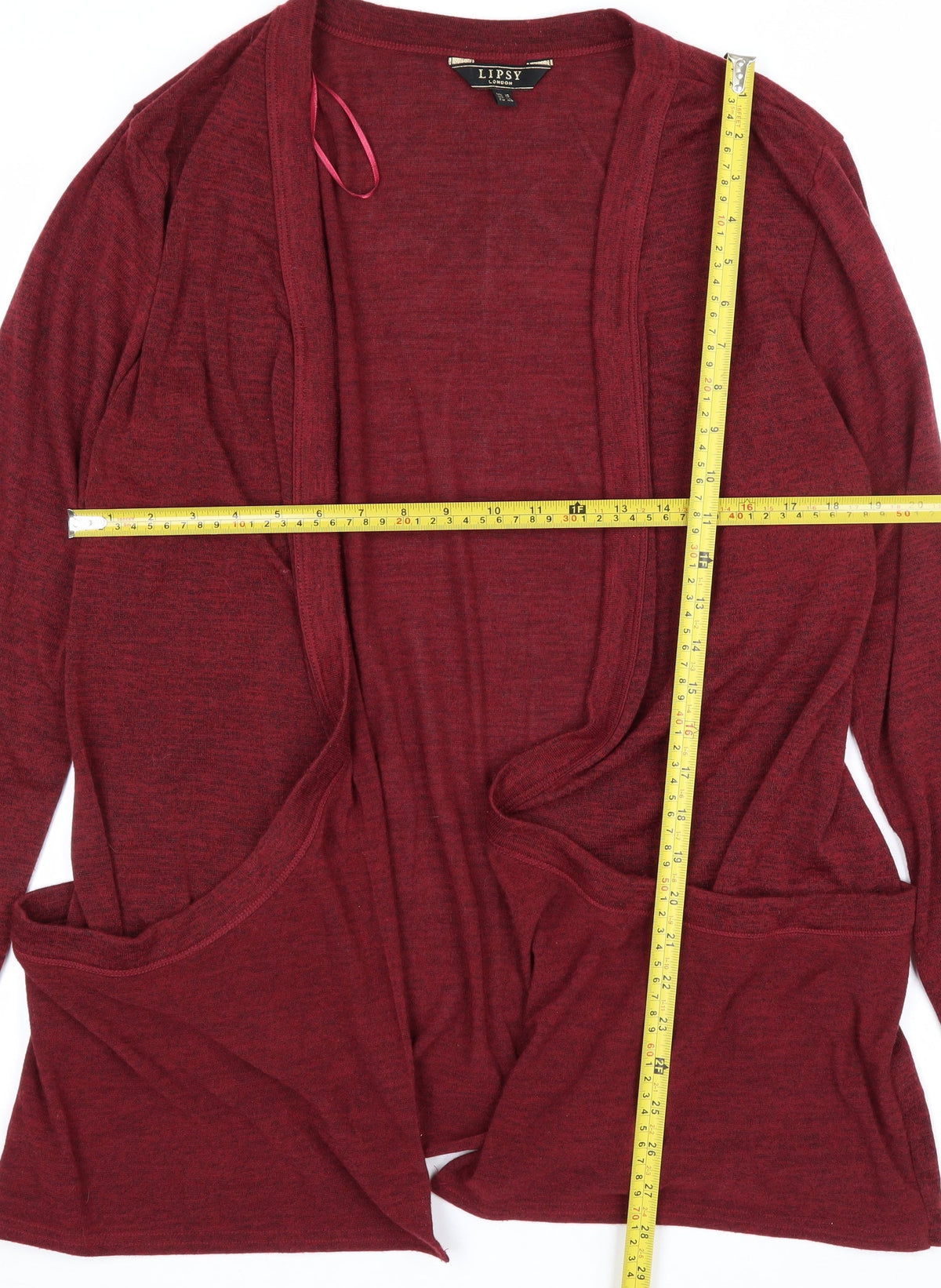Lipsy London Women’s Red UK 16 Open Wrap Cardigan Lightweight Stretch