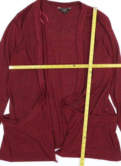 Lipsy London Women’s Red UK 16 Open Wrap Cardigan Lightweight Stretch