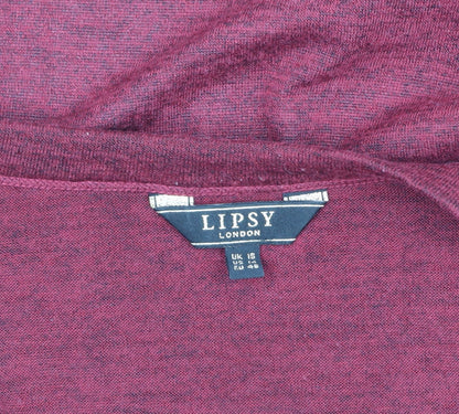 Lipsy London Women’s Red UK 16 Open Wrap Cardigan Lightweight Stretch