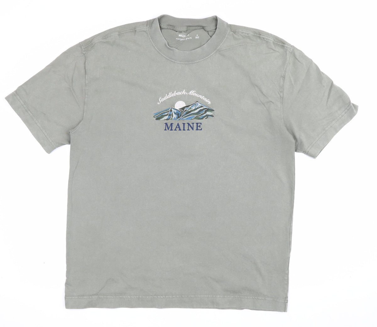 Hollister Men’s Green M Heavyweight Boxy Fit Maine Mountain T-Shirt
