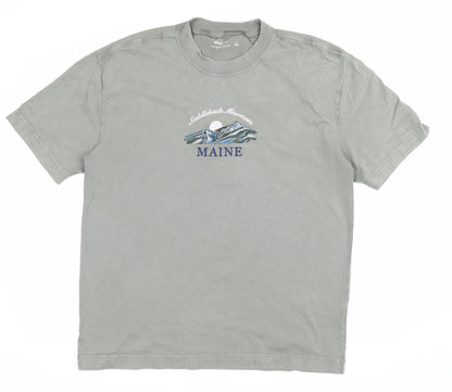 Hollister Men’s Green M Heavyweight Boxy Fit Maine Mountain T-Shirt