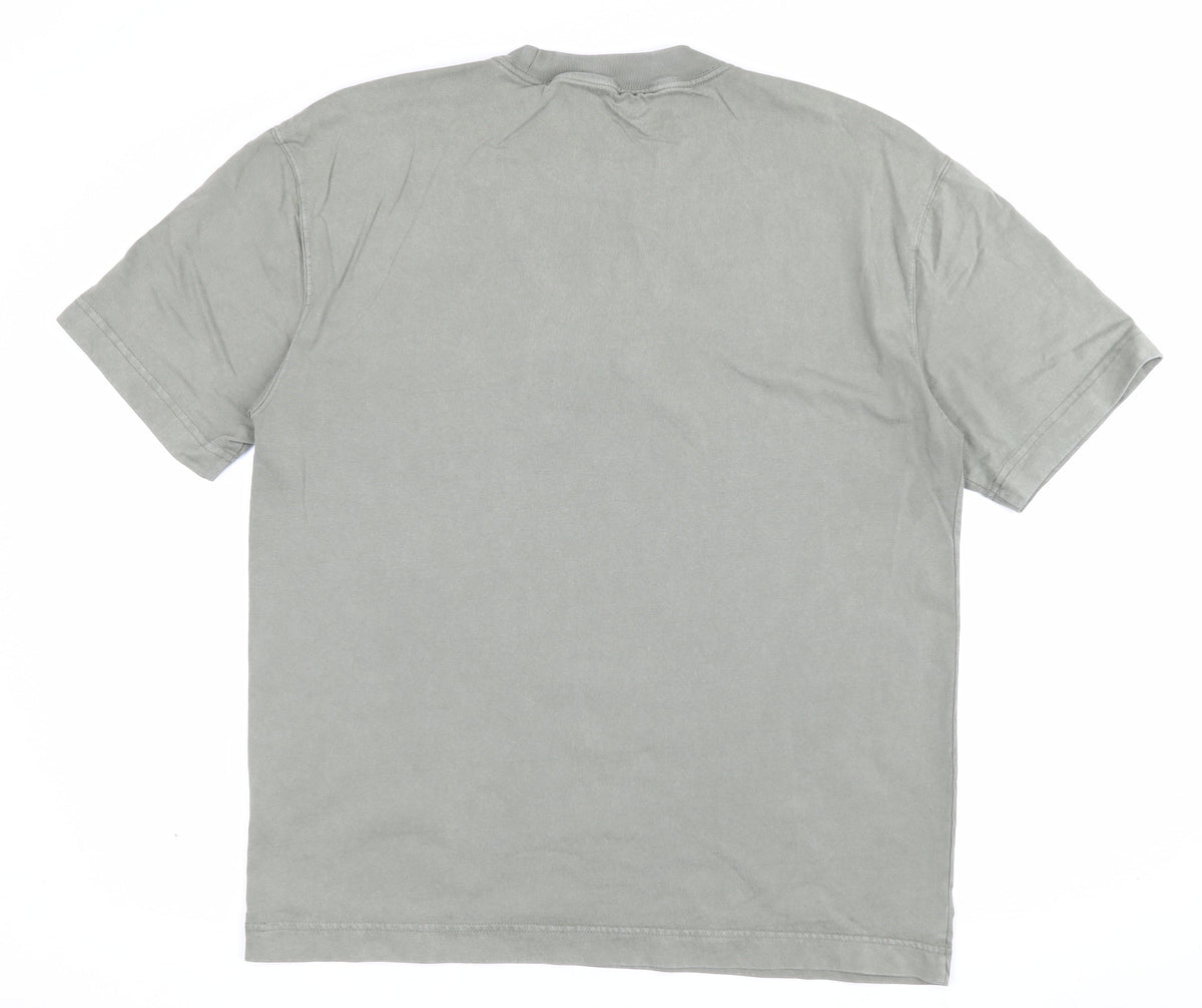 Hollister Men’s Green M Heavyweight Boxy Fit Maine Mountain T-Shirt