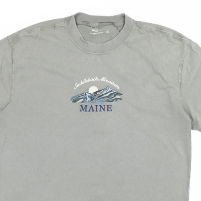Hollister Men’s Green M Heavyweight Boxy Fit Maine Mountain T-Shirt