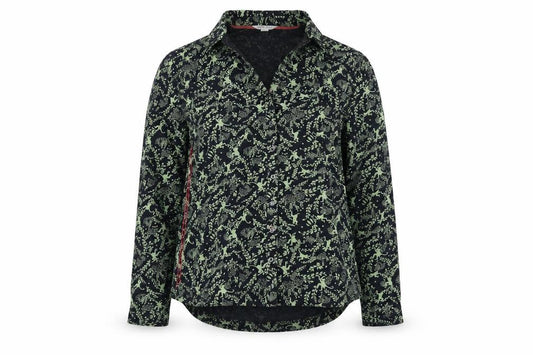White Stuff Women Black Green UK 12 Animal Floral Button-Up Shirt