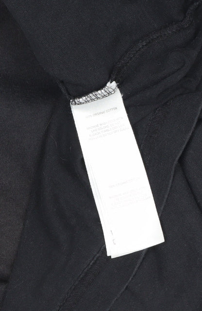 Sherpa Men’s Black Large Organic Cotton Graphic Print Crew Neck T-Shirt