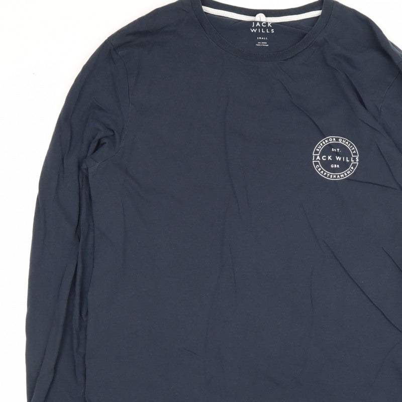 Jack Wills Men’s Navy Small Logo Long Sleeve Crew Neck T-Shirt