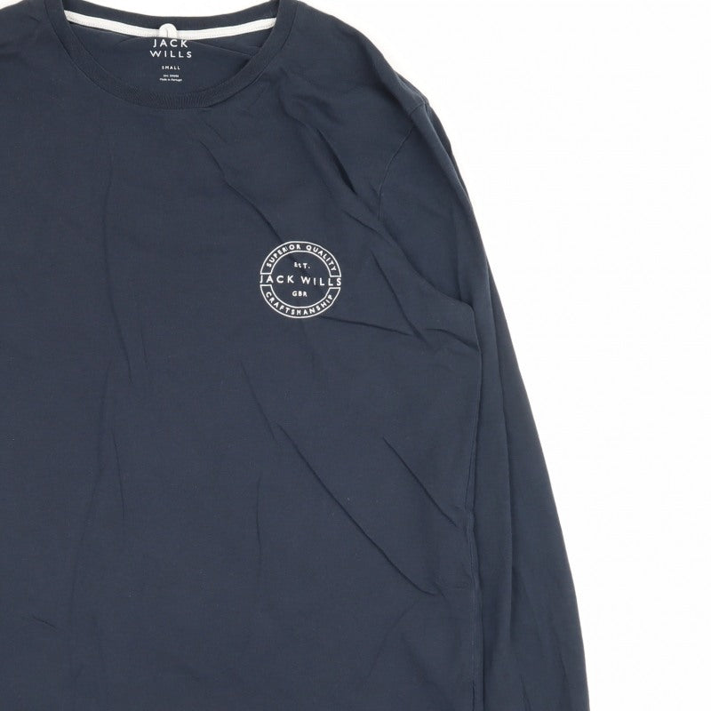 Jack Wills Men’s Navy Small Logo Long Sleeve Crew Neck T-Shirt