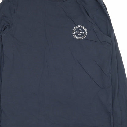 Jack Wills Men’s Navy Small Logo Long Sleeve Crew Neck T-Shirt