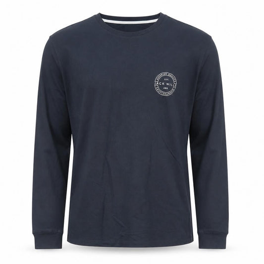 Jack Wills Men’s Navy Small Logo Long Sleeve Crew Neck T-Shirt
