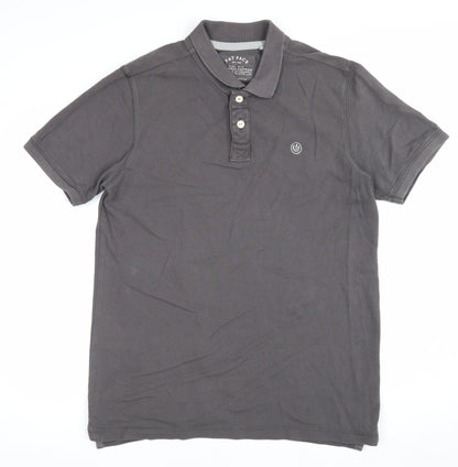 Fat Face Men’s Grey Size L Organic Cotton Short Sleeve Polo Shirt