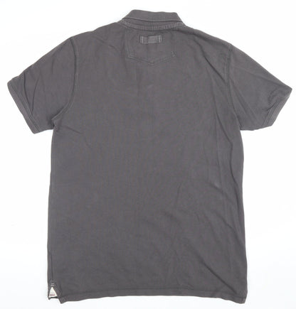 Fat Face Men’s Grey Size L Organic Cotton Short Sleeve Polo Shirt