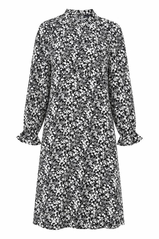 Marks & Spencer Women Black Floral Size 8 Midi Fit & Flare Dress
