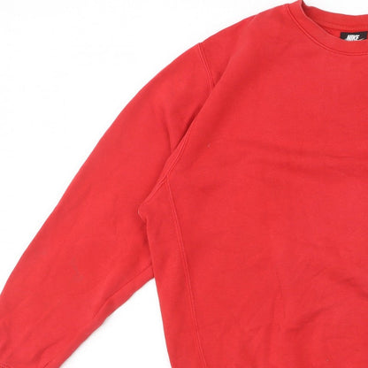 Nike Men’s Red L Pullover Crew Neck Logo Fleece Sweatshirt