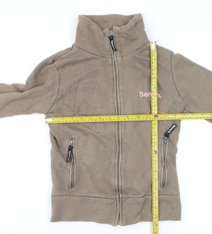 Bench Women’s Brown XS Full Zip Logo Fleece Sweatshirt