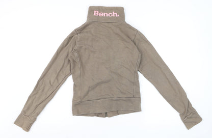 Bench Women’s Brown XS Full Zip Logo Fleece Sweatshirt