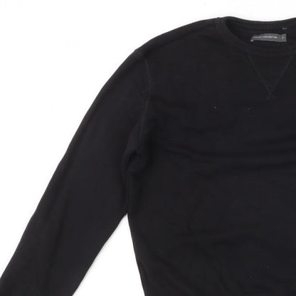 French Connection Men’s Black Small Logo Crew Neck Pullover Sweatshirt S