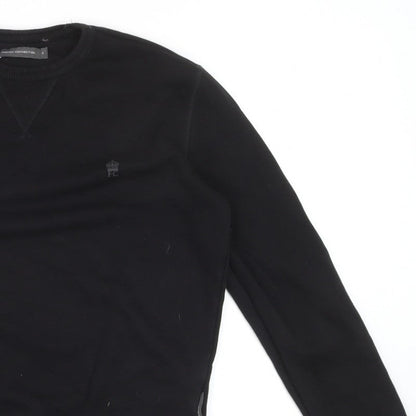 French Connection Men’s Black Small Logo Crew Neck Pullover Sweatshirt S