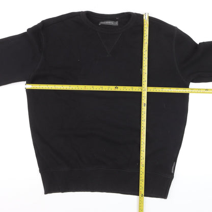 French Connection Men’s Black Small Logo Crew Neck Pullover Sweatshirt S