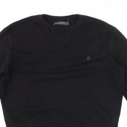 French Connection Men’s Black Small Logo Crew Neck Pullover Sweatshirt S
