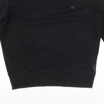 French Connection Men’s Black Small Logo Crew Neck Pullover Sweatshirt S