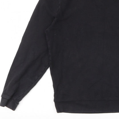 ASOS Men Black L Crew Neck Pullover Cotton Sweatshirt