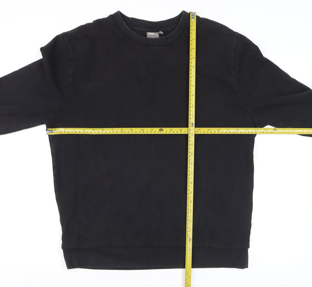 ASOS Men Black L Crew Neck Pullover Cotton Sweatshirt