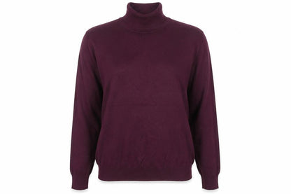 Reiss Women Purple Roll Neck Wool Cotton Knit Jumper Size M
