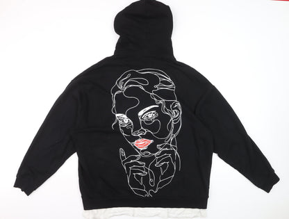ASOS Design Men’s Black L Pullover Graphic Print Hoodie