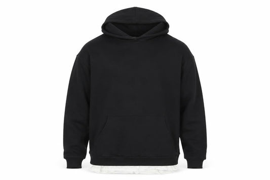 Front view of ASOS Design Men’s Black L Pullover Graphic Print Hoodie