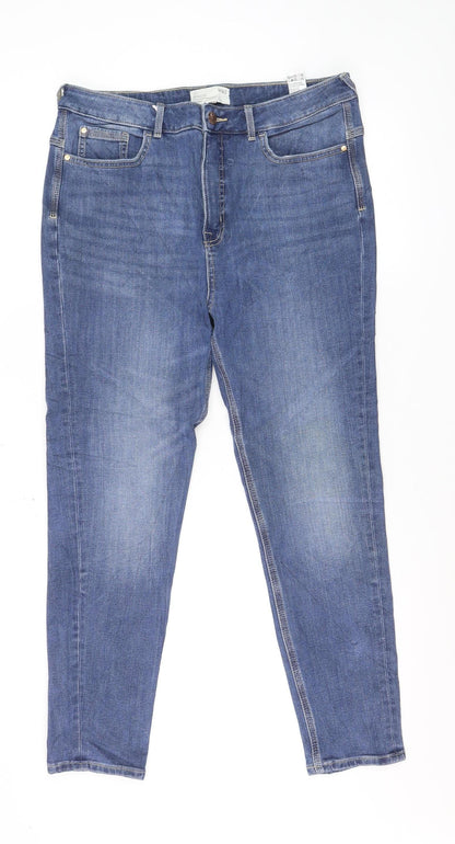 Marks and Spencer Women Blue Size 14 Short Ivy Magic Skinny Jeans