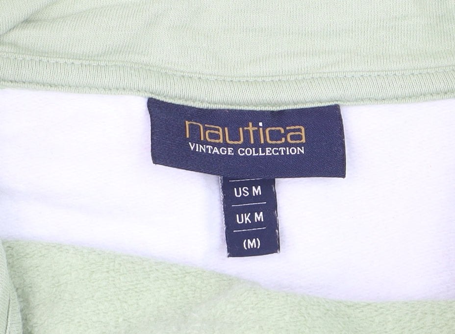 Nautica Men Multicoloured M 1/4 Zip Striped Logo Sweatshirt