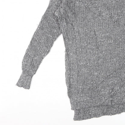 Hollister Men’s Grey XS/S V-Neck Chunky Knit Pullover Jumper