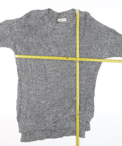 Hollister Men’s Grey XS/S V-Neck Chunky Knit Pullover Jumper