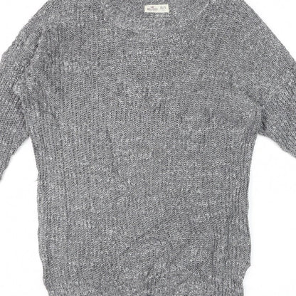 Hollister Men’s Grey XS/S V-Neck Chunky Knit Pullover Jumper