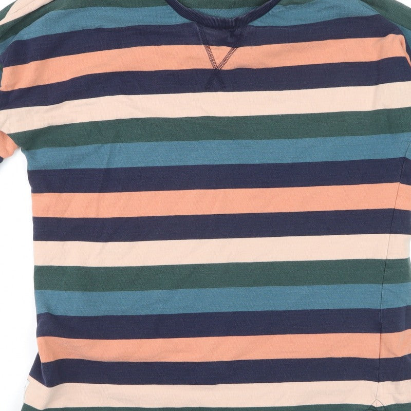 Brakeburn Women’s Multicoloured Stripe Jersey T-Shirt UK 14 Long Sleeve