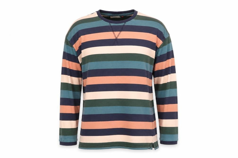Brakeburn Women’s Multicoloured Stripe Jersey T-Shirt UK 14 Long Sleeve