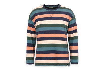 Brakeburn Women’s Multicoloured Stripe Jersey T-Shirt UK 14 Long Sleeve
